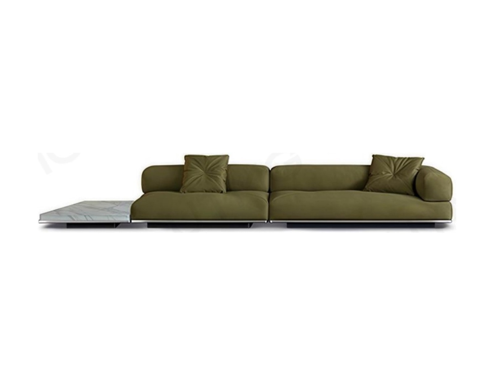 UTMG Orion Sofa in olive genuine leather